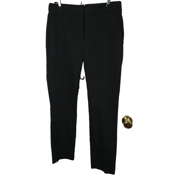 Zara Woman XL Pants Ankle Black Straight Stretch Waist Pocket Officewear - Picture 1 of 12
